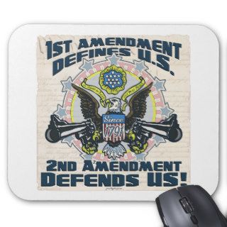 2nd Amendment Defends  Gun Toting Eagle Gear Mousepad