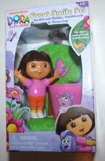 Nickelodeon Dora The Explorer Great Smile Kids Toothbrush & Holder Rinse Cup Set Health & Personal Care