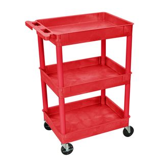 Luxor Red 3 Tub Tall Utility Cart Luxor Stands & Carts