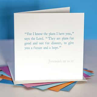 'plans for good' bible verse card by belle photo ltd