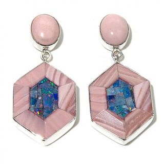 Jay King Pink Opal and Micro Opal Sterling Silver Drop Earrings