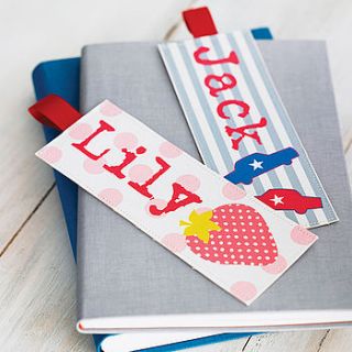 personalised child's bookmark by tillie mint
