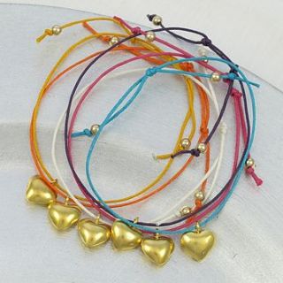 gold heart charm friendship bracelet by melinda mulcahy