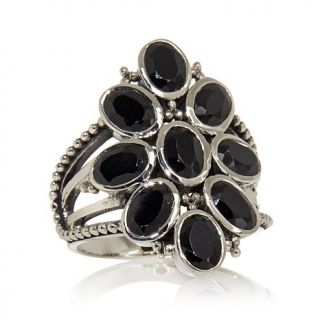 Himalayan Gems™ Gemstone Cluster Sterling Silver Floral Design Ring