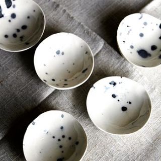 handmade porcelain small splatter bowl by artisan