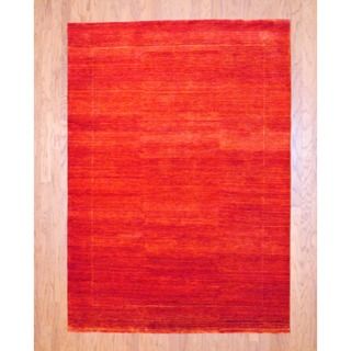 Indo Hand knotted Gabbeh Red Wool Rug (5'7 x 7'10) 5x8   6x9 Rugs