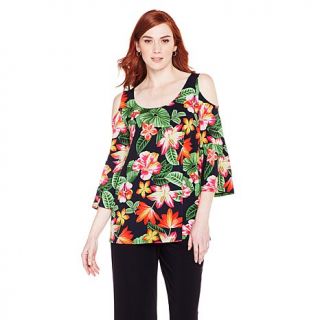 Slinky® Brand Printed Cold Shoulder Tunic