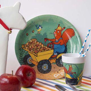 cyril squirrel dining set with mini storybook by cou cou