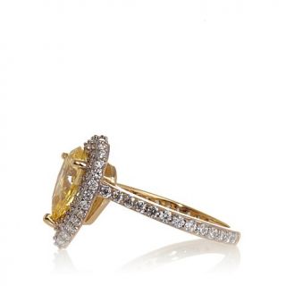 Jean Dousset 2.88ct Absolute™ Canary Pear Solitaire Pavé Frame Rin
