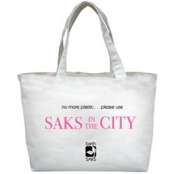 SAKS in the City Recycled Cotton Tote Bag Fabric Shopper Totes