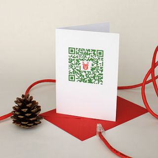 geeky qr code 'reindeer' christmas card by geek cards for the love of geek