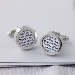 personalised dictionary definition cufflinks by suzy q
