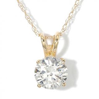 Absolute 14K Gold Round Solitaire on 18in Necklace