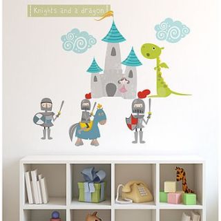 knights and dragon fabric wall stickers by littleprints