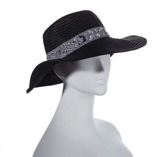Joan Boyce Sun Hat with Sequined and Jewel Trim