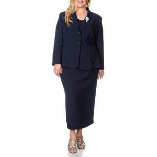 Giovanna Signature Women's Plus size Navy 2 piece Skirt Suit Giovanna Signature Suits & Suit Separates