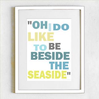 beside the seaside print by hello monkey