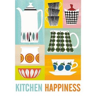 kitchen happiness retro framed print by myhaus