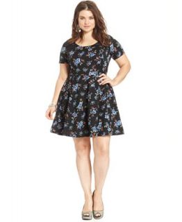 Jessica Simpson Plus Size Short Sleeve Floral Print Dress   Dresses   Plus Sizes