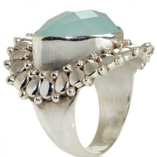 Himalayan Gems™ Trilliant Cut Chalcedony Sterling Silver Ring