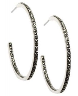 Givenchy Earrings, Silver Tone Swarovski Element Inside Out Hoop Earrings   Fashion Jewelry   Jewelry & Watches