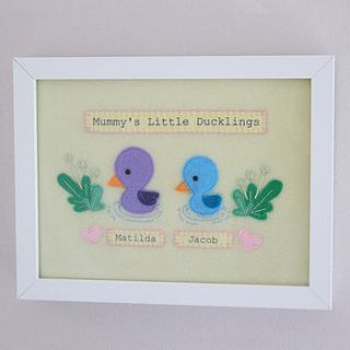 personalised 'little ducklings' picture by miss shelly designs