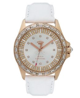 Juicy Couture Watch, Womens Stella White Embossed Leather Strap 40mm 1901060   Watches   Jewelry & Watches
