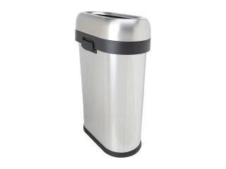 simplehuman 50L Slim Open Can Stainless Steel/Brushed