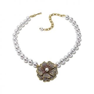 Heidi Daus Dogwood Flower Crystal Accented Drop Necklace