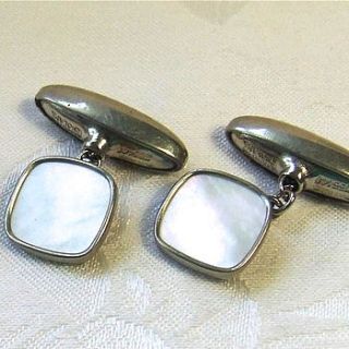 vintage square mother of pearl cufflinks by ava mae designs