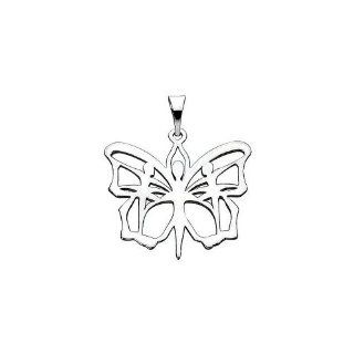 CleverEve Designer Series 14K White Gold Butterfly Ballet Pendant 20 x 19mm For Ovarian Cancer Awareness CleverEve Jewelry