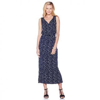 Slinky® Brand Drawstring Maxi Dress with Button Front