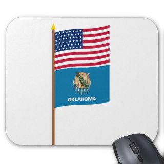 US 46 star flag on pole with Oklahoma Mousepad