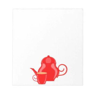 107 GLOSSY RED TEA KETTLE VECTOR GRAPHICS LOGO ICO NOTEPAD