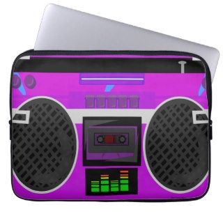 Awesome Purple 80's Boombox Laptop Computer Sleeves