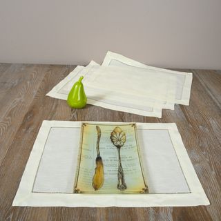 Hemstitched Butter Placemats (Set of 4) Table Linens