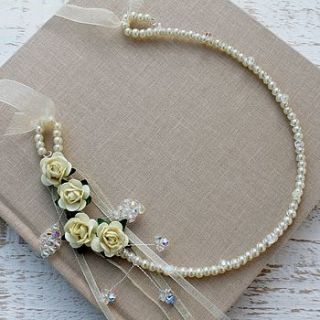 personalised shabby chic pearl bridal horseshoe by bunny loves evie