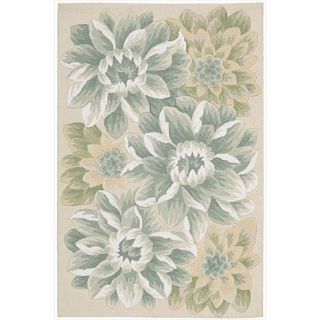 Fantasy Neutral Flower Design Area Rug