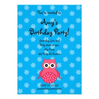 Cute owl birthday invitation
