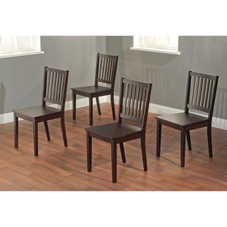 Slat Espresso Rubberwood Dining Chairs (Set of 4) Dining Chairs