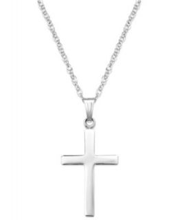 14k White Gold Pendant, Traditional Cross   Necklaces   Jewelry & Watches