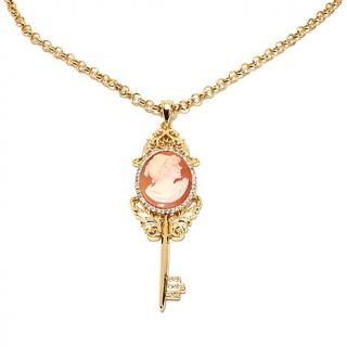 AMEDEO NYC® "Il Sogno" Key Framed Handcarved Cameo Pendant with Rolo Link C
