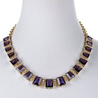 Roberto by RFM "Appuntamento" Amethyst Color and Clear Stone Goldtone 19" Drape