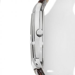 Caravelle Bulova Men's Tonneau Case Leather Strap Watch