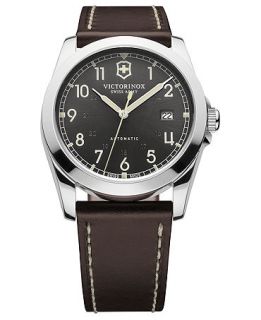 Victorinox Swiss Army Watch, Mens Automatic Infantry Brown Leather Strap 40mm 241565   Watches   Jewelry & Watches