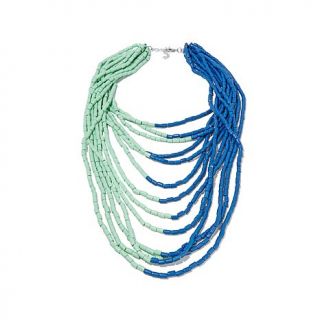 Rara Avis by Iris Apfel Wood Bead Bicolor Layered Drape 24" Necklace