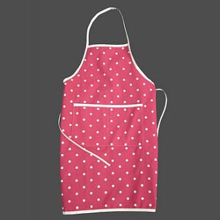 red polka dot apron by just a joy