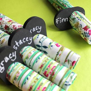 chalky set of six napkin rings by one foot taller