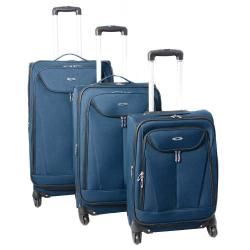 Kemyer Celebrity Lightweight 3 piece Ocean Blue Expandable Spinner Luggage Set Kemyer Three piece Sets