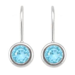 10k Gold March Birthstone Sky Blue Topaz Leverback Earrings Gemstone Earrings